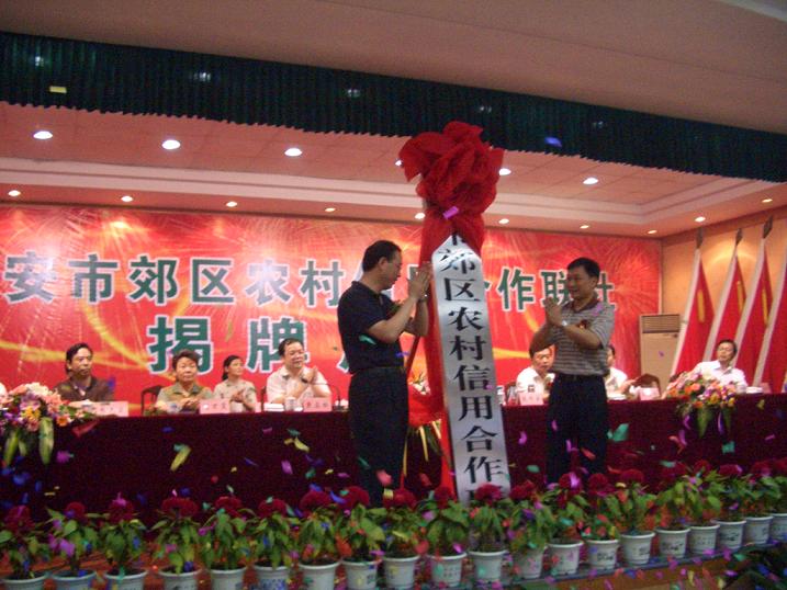 李工副理事长为六安市郊区农村信用合作联社开业揭牌